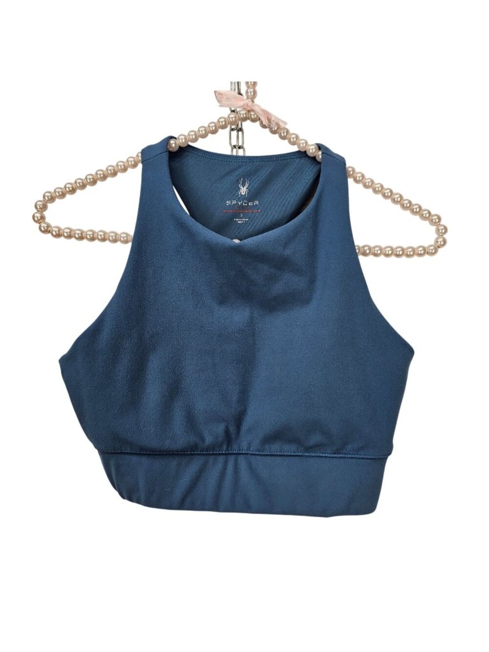 Spyder Womens Activewear Racerback Sports Bra In Blue Size Small
